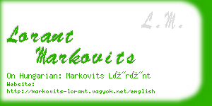 lorant markovits business card